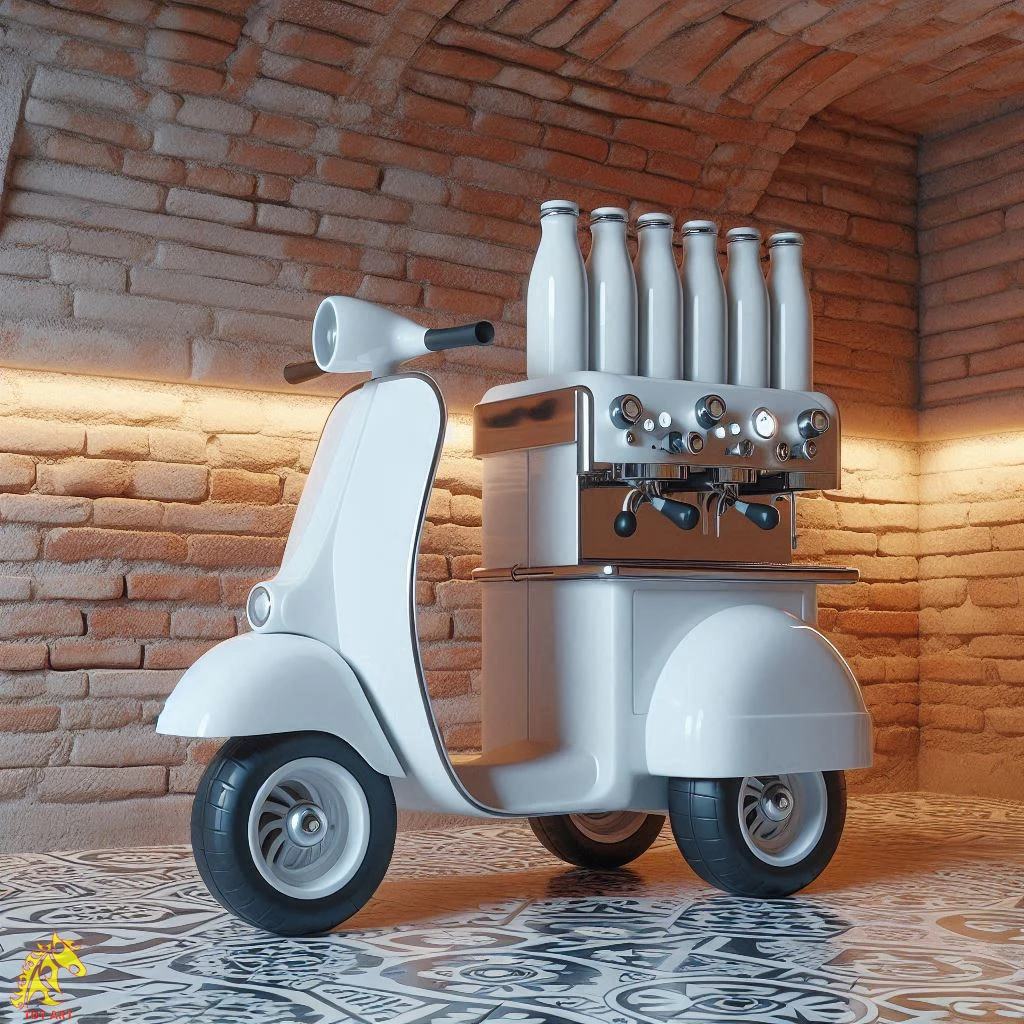 Vespa Shaped Coffee Maker Design: A Fusion of Retro Charm and Modern Functionality!