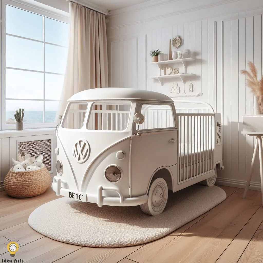 Dreamy Nursery Addition: A Volkswagen Bus-Inspired Baby Crib for Nostalgic Vibes