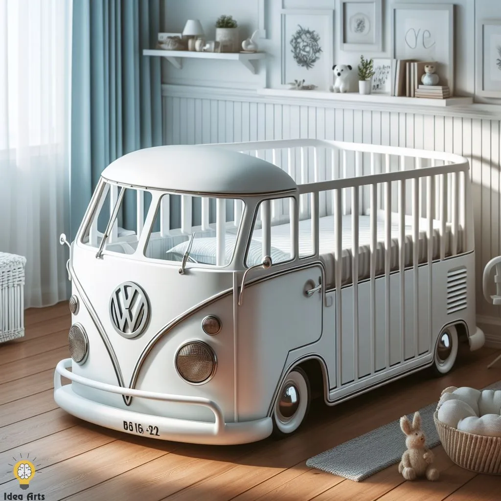 Dreamy Nursery Addition: A Volkswagen Bus-Inspired Baby Crib for Nostalgic Vibes