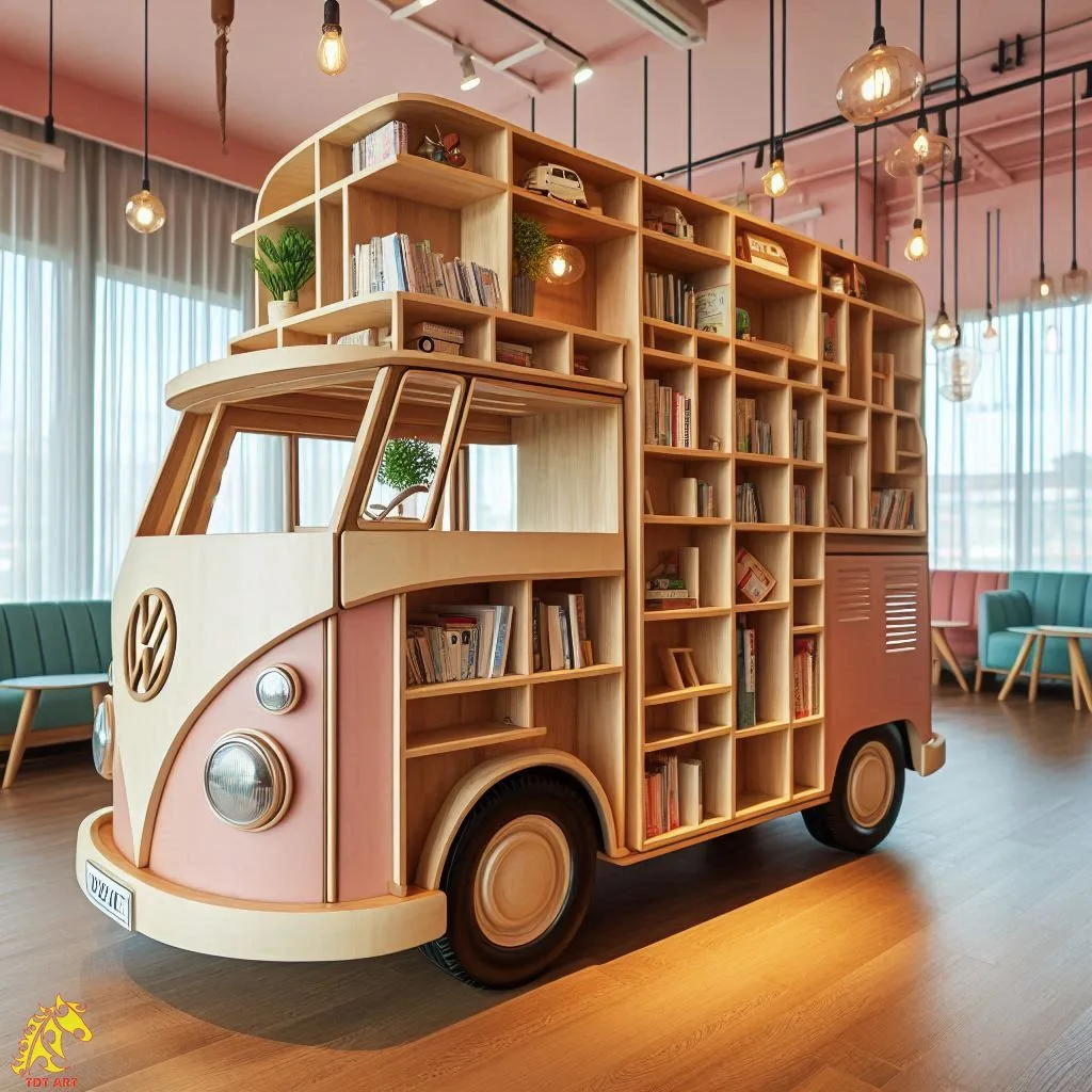 Volkswagen Shaped Bookshelf Design: A Retro-Inspired Storage Solution with a Modern Twist