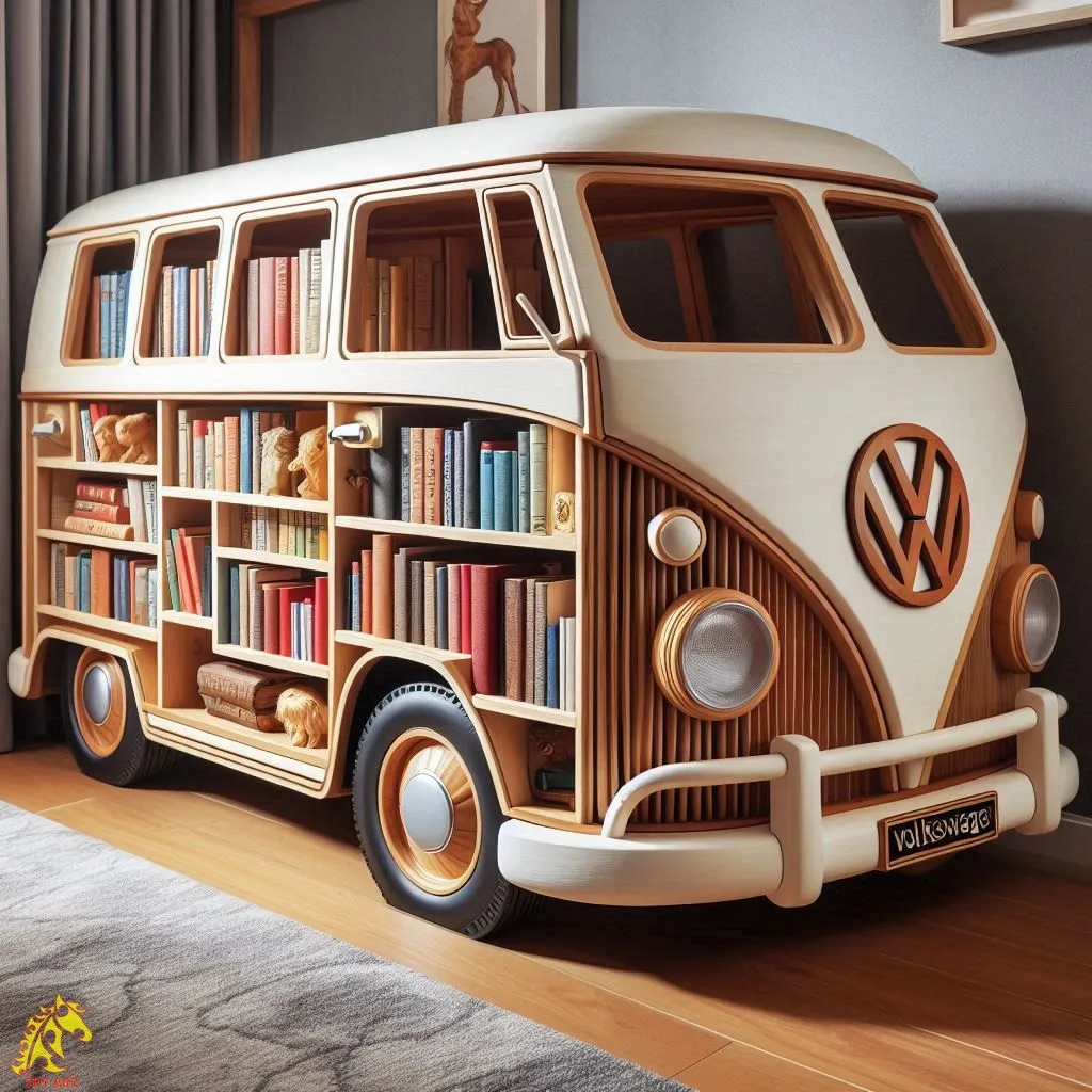 Volkswagen Shaped Bookshelf Design: A Retro-Inspired Storage Solution with a Modern Twist