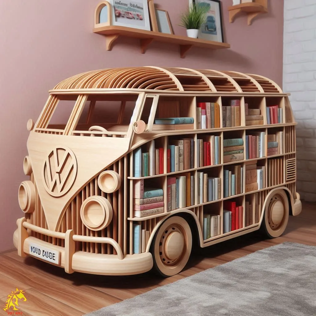 Volkswagen Shaped Bookshelf Design: A Retro-Inspired Storage Solution with a Modern Twist