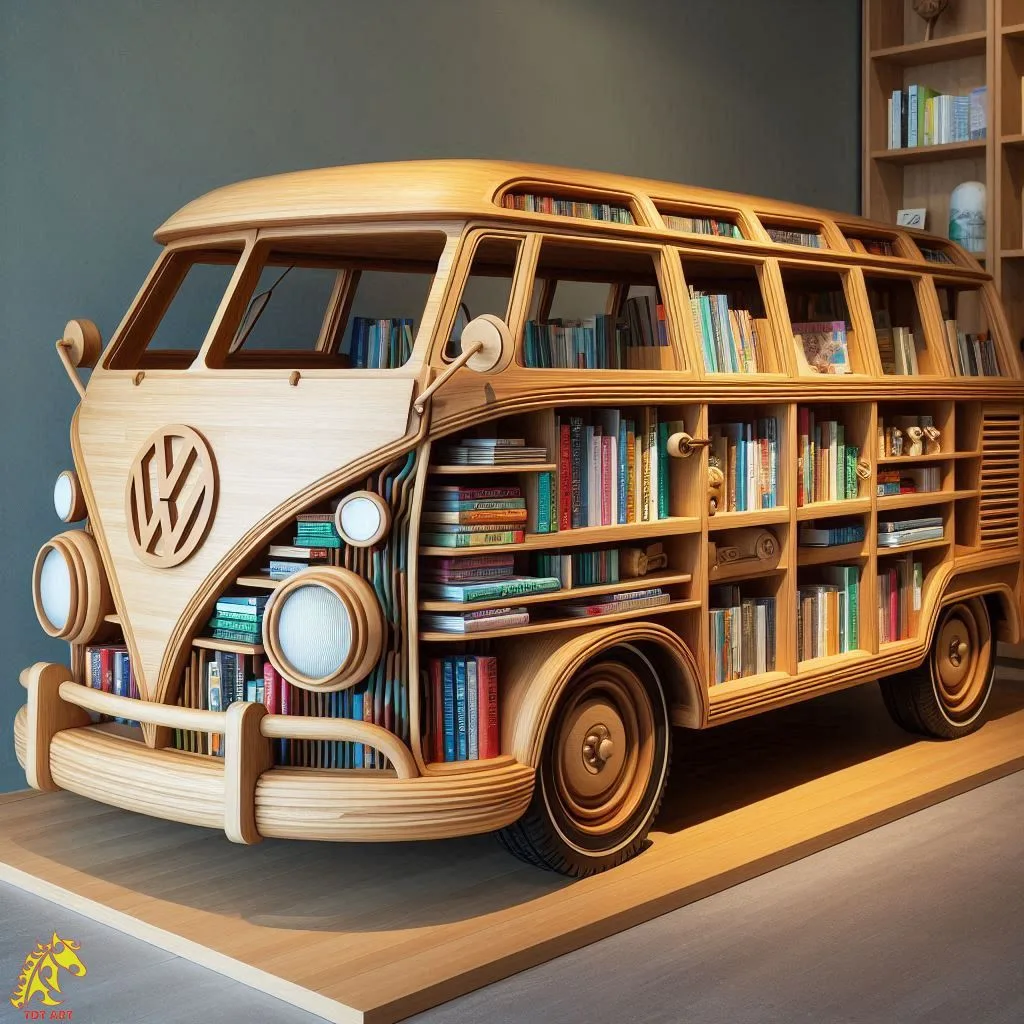 Volkswagen Shaped Bookshelf Design: A Retro-Inspired Storage Solution with a Modern Twist