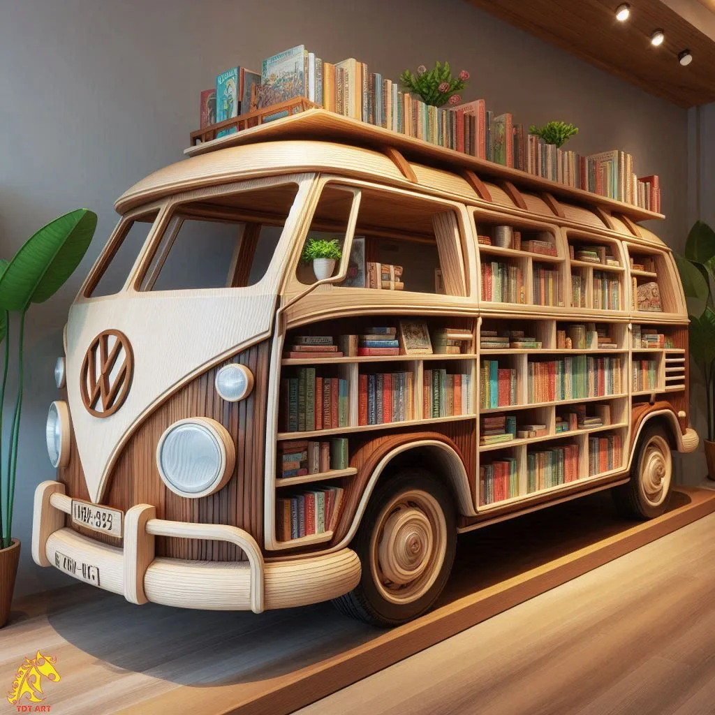 Volkswagen Shaped Bookshelf Design: A Retro-Inspired Storage Solution with a Modern Twist