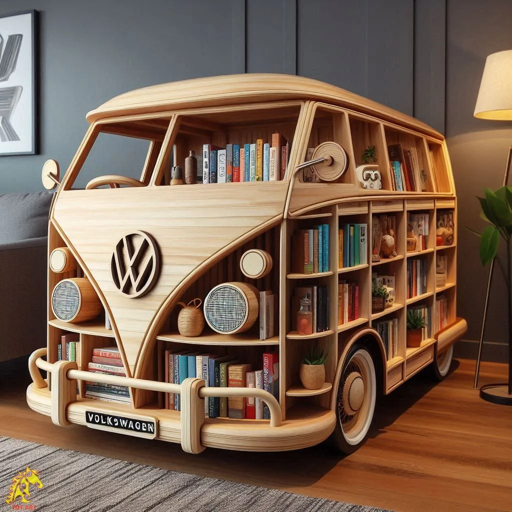 Volkswagen Shaped Bookshelf Design: A Retro-Inspired Storage Solution with a Modern Twist