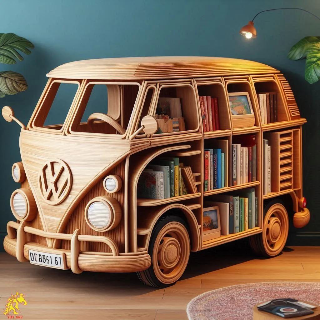 Volkswagen Shaped Bookshelf Design: A Retro-Inspired Storage Solution with a Modern Twist