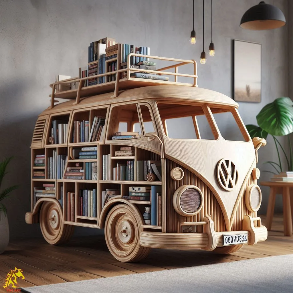 Volkswagen Shaped Bookshelf Design: A Retro-Inspired Storage Solution with a Modern Twist