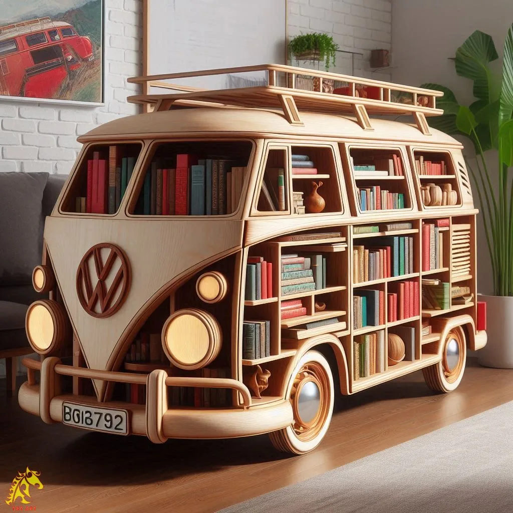 Volkswagen Shaped Bookshelf Design: A Retro-Inspired Storage Solution with a Modern Twist