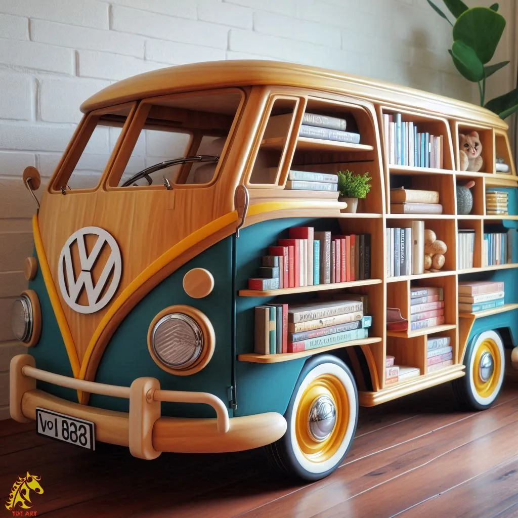 Volkswagen Shaped Bookshelf Design: A Retro-Inspired Storage Solution with a Modern Twist